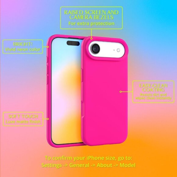 FELONY Neon Pink Silicone Case | iPhone Air (No MagSafe) - Picture 2 of 4